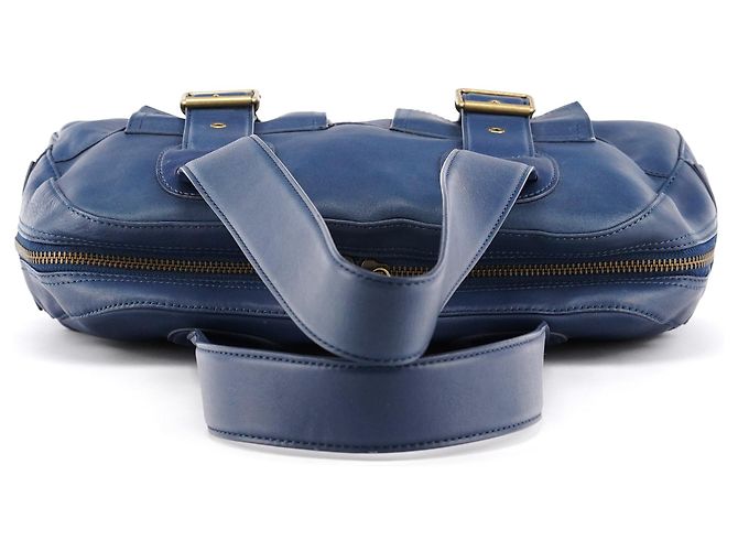 Marc Jacobs Borsa Tote in pelle con tasche blu navy - vista 4