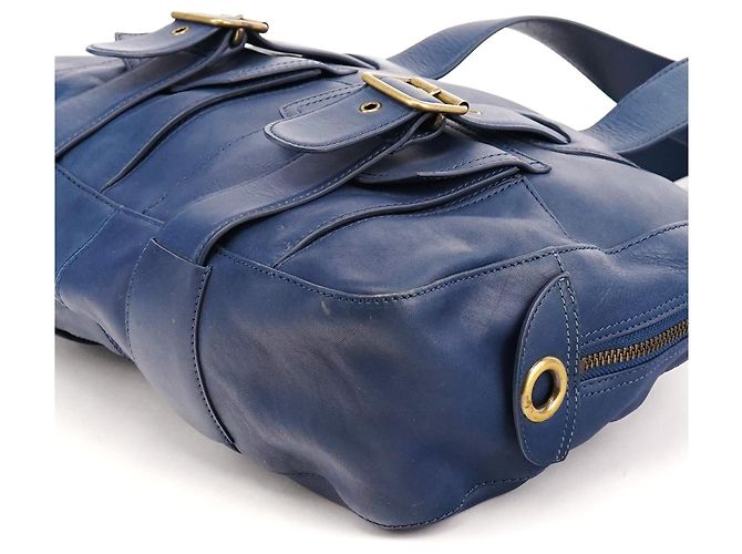 Marc Jacobs Borsa Tote in pelle con tasche blu navy - vista 8