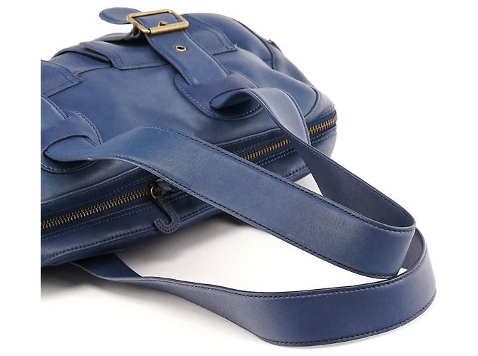 Marc Jacobs Borsa Tote in pelle con tasche blu navy - vista 9