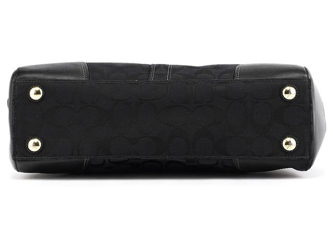 Coach 11062 Borsa Black Signature Turnlock Tote Bag - vista 5