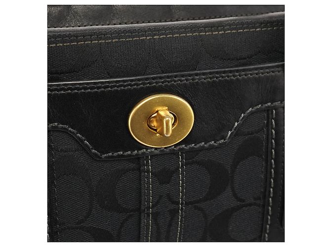 Coach 11062 Borsa Black Signature Turnlock Tote Bag - vista 6