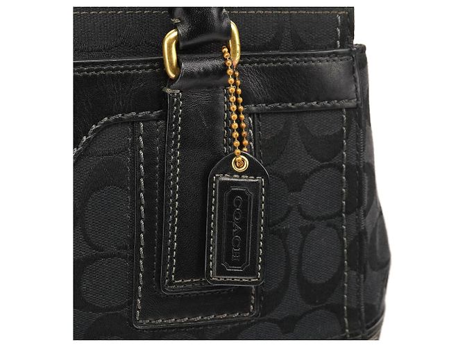 Coach 11062 Borsa Black Signature Turnlock Tote Bag - vista 7