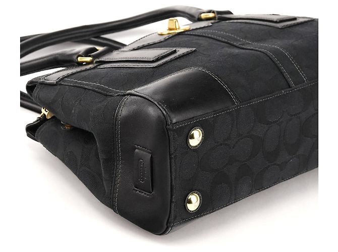 Coach 11062 Borsa Black Signature Turnlock Tote Bag - vista 8