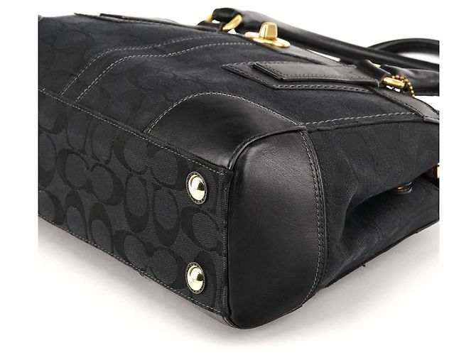 Coach 11062 Borsa Black Signature Turnlock Tote Bag - vista 9