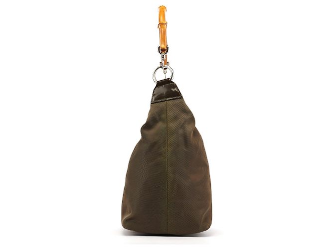 Bamboo Gucci Borsa a tracolla in tela e bambù Olive - vista 2