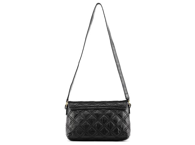 Marc Jacobs Borsa a tracolla con patta in pelle trapuntata nera - vista 3