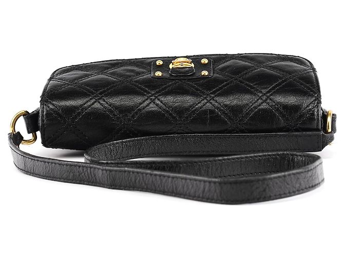 Marc Jacobs Borsa a tracolla con patta in pelle trapuntata nera - vista 4