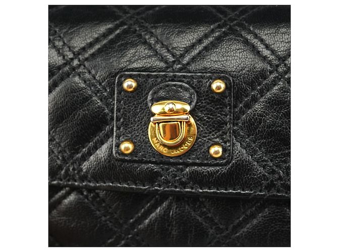 Marc Jacobs Borsa a tracolla con patta in pelle trapuntata nera - vista 6