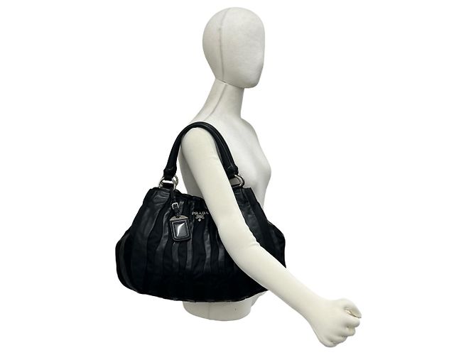 Prada Logo Hardware Stripe Tote Bag - Ansicht 2