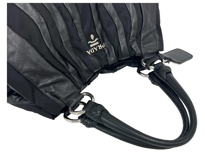 Prada Logo Hardware Stripe Tote Bag - Ansicht 4