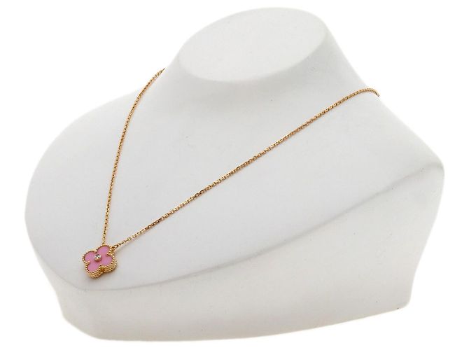 Collana Van Cleef & Arpels Alhambra Pink Sable Diamond - vista 4