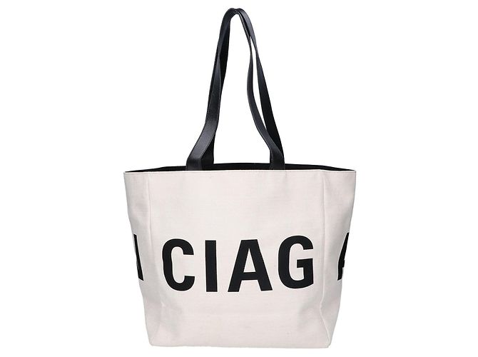 Balenciaga Logo Canvas Leder Tote Bag - Ansicht 3