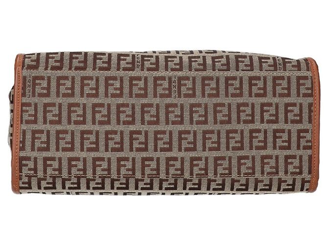 Borsa Fendi Zucchino in tela e pelle - vista 5