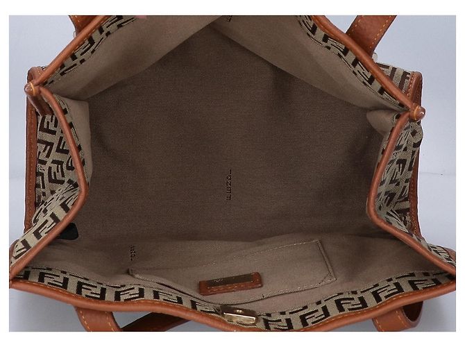 Borsa Fendi Zucchino in tela e pelle - vista 6