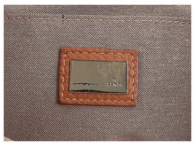Borsa Fendi Zucchino in tela e pelle - vista 7