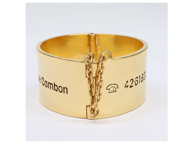 Bracciale rigido Chanel in metallo dorato - vista 2