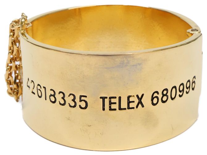 Bracciale rigido Chanel in metallo dorato - vista 3