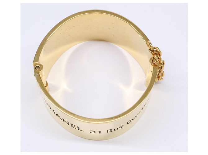 Bracciale rigido Chanel in metallo dorato - vista 5