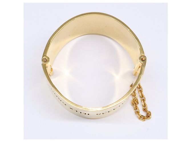 Bracciale rigido Chanel in metallo dorato - vista 6
