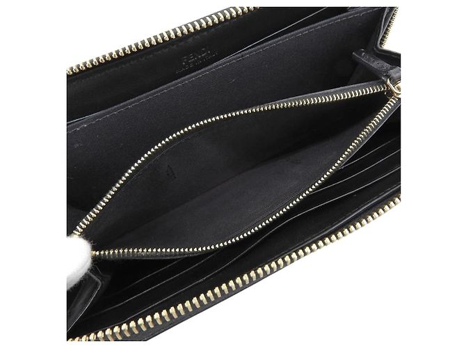 Fendi Black Leather Long Wallet - view 4