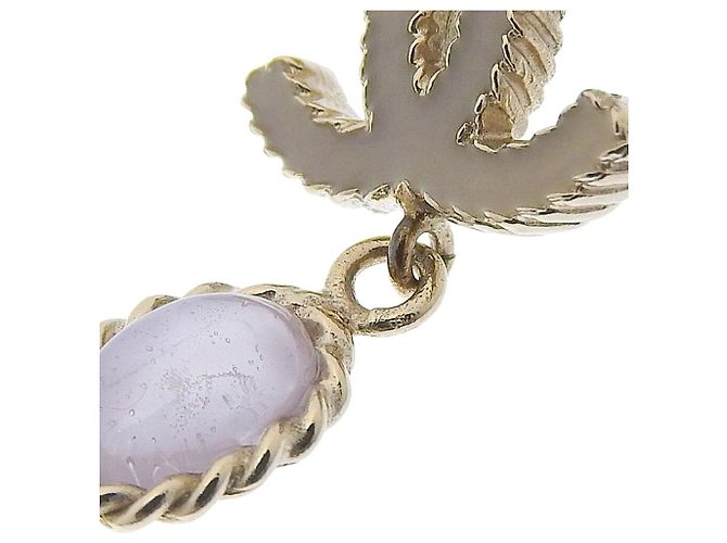 Orecchini pendenti Chanel Coco Mark in oro e viola - vista 5