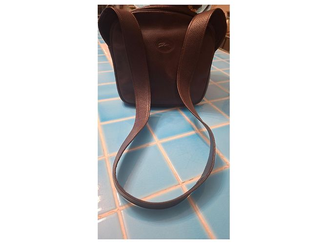 Longchamp Le Foulonné Borsa a Tracolla in Pelle Marrone - vista 2