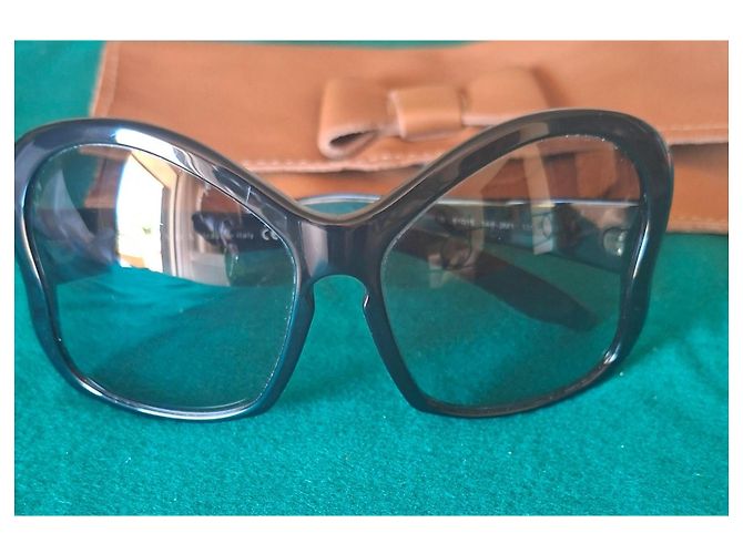 Prada SPR 18I Gafas de Sol Butterfly de Acetato Negro - vista 7