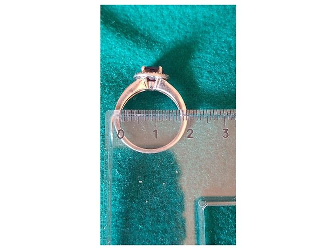 Balenciaga Silberring mit lila Stein - Ansicht 7
