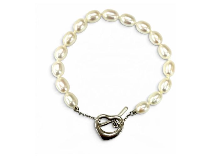 Autre Marque Bracciale Cuore Aperto Elsa Peretti in Perle d'Acqua Dolce 925 Tiffany & Co. - vista 2