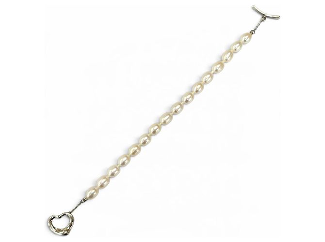 Autre Marque Bracciale Cuore Aperto Elsa Peretti in Perle d'Acqua Dolce 925 Tiffany & Co. - vista 5