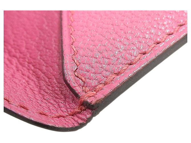 Hermès Portatarjetas Hermes de piel Chevre rosa - vista 5