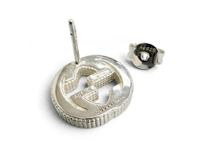 Orecchini Gucci 479227 AG925 Interlocking G Stud Earrings - vista 4