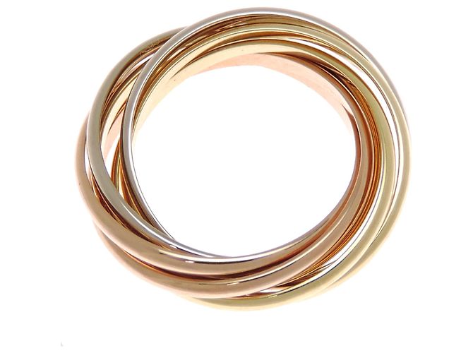 Anello Cartier Trinity 7 in oro tricolore - vista 3