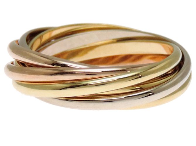 Anello Cartier Trinity 7 in oro tricolore - vista 4