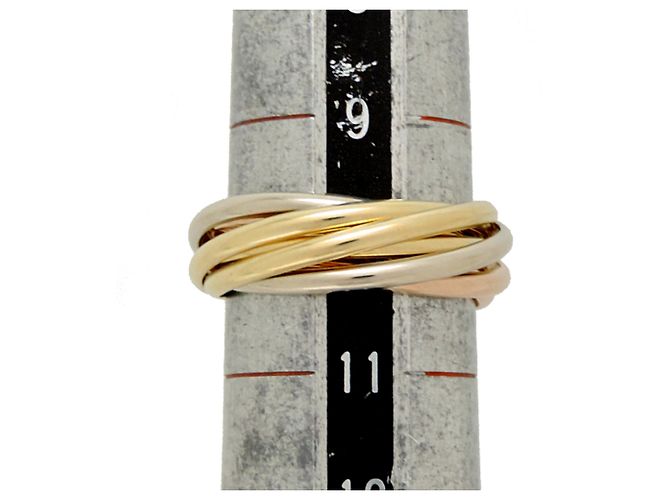 Anello Cartier Trinity 7 in oro tricolore - vista 8