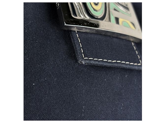 Fendi Schultertasche aus Navy-Canvas - Ansicht 5
