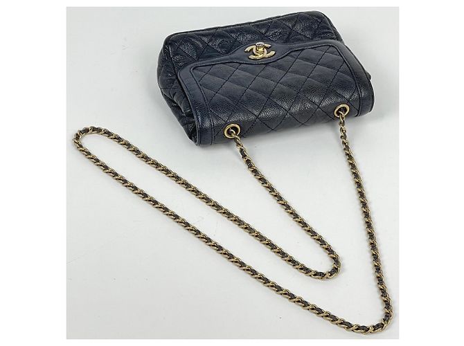 Borsa a tracolla Chanel Blue Matelassé - vista 5