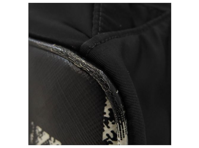 Prada Nylon Rucksack Schwarz Weiß - Ansicht 14