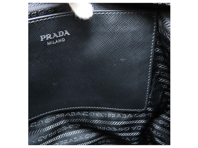 Prada Nylon Rucksack Schwarz Weiß - Ansicht 8
