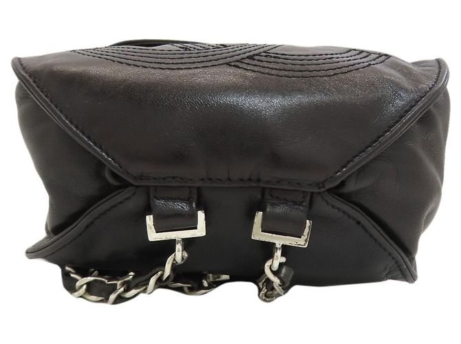Zaino Chanel in pelle d'agnello nera - vista 4
