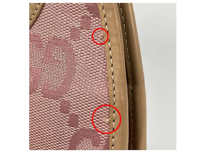 Borsa a mano Gucci Jackie rosa in pelle e tela - vista 6