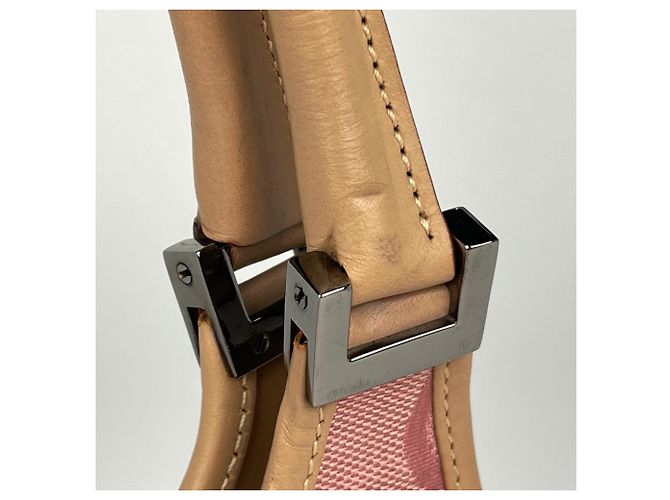 Borsa a mano Gucci Jackie rosa in pelle e tela - vista 7