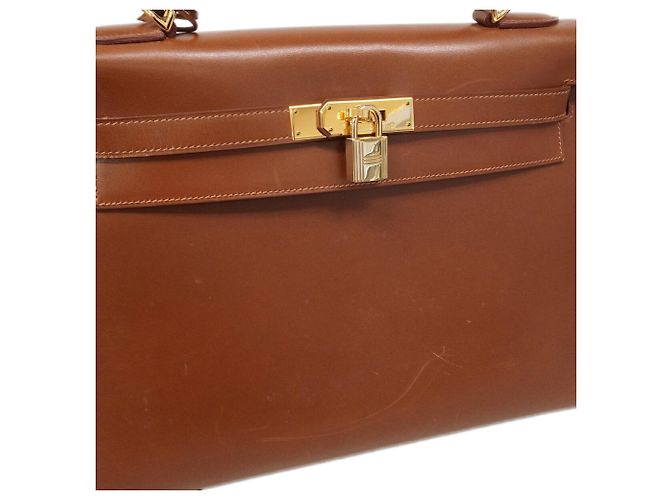 Hermès Borsa Hermes Kelly 32 Box Calf Fauve - vista 11