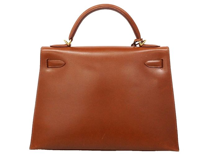 Hermès Borsa Hermes Kelly 32 Box Calf Fauve - vista 13