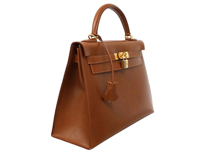 Hermès Borsa Hermes Kelly 32 Box Calf Fauve - vista 2