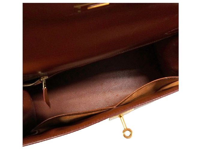 Hermès Borsa Hermes Kelly 32 Box Calf Fauve - vista 4