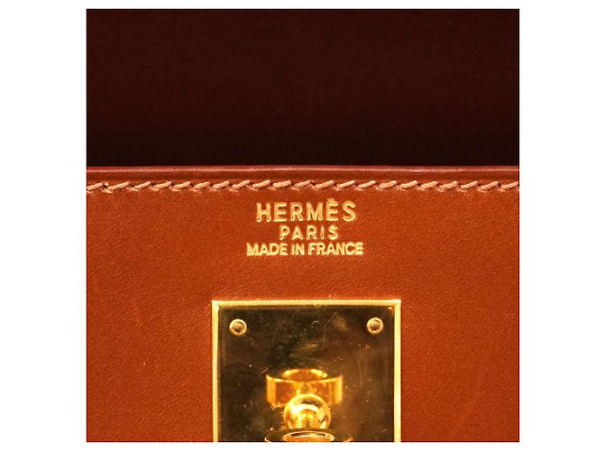Hermès Borsa Hermes Kelly 32 Box Calf Fauve - vista 5