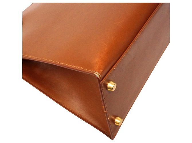 Hermès Borsa Hermes Kelly 32 Box Calf Fauve - vista 6