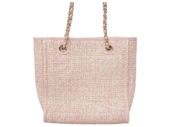 Chanel Shopper-Bag aus rosa Raffia - Ansicht 10