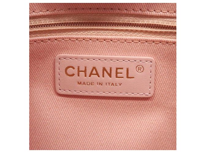 Chanel Shopper-Bag aus rosa Raffia - Ansicht 5